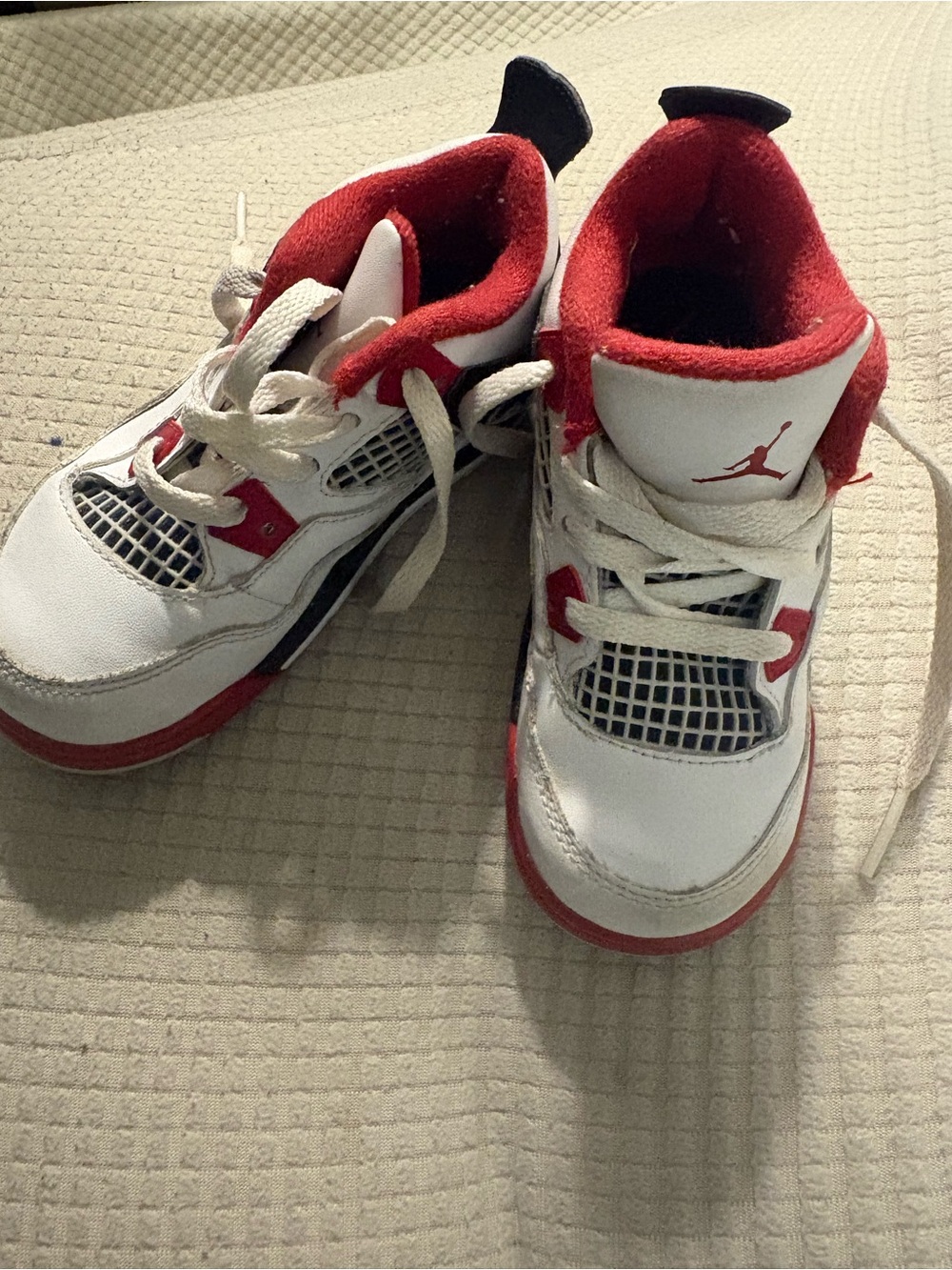 Jordan Kids White and Red Lightweight Basketball Sneakers